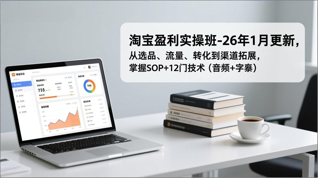 （17105期）淘宝盈利实操班-26年1月更新，从选品、流量、转化到渠道拓展，掌握SOP+12门技术（音频+字幕）网创吧-网创项目资源站-副业项目-创业项目-搞钱项目网创吧