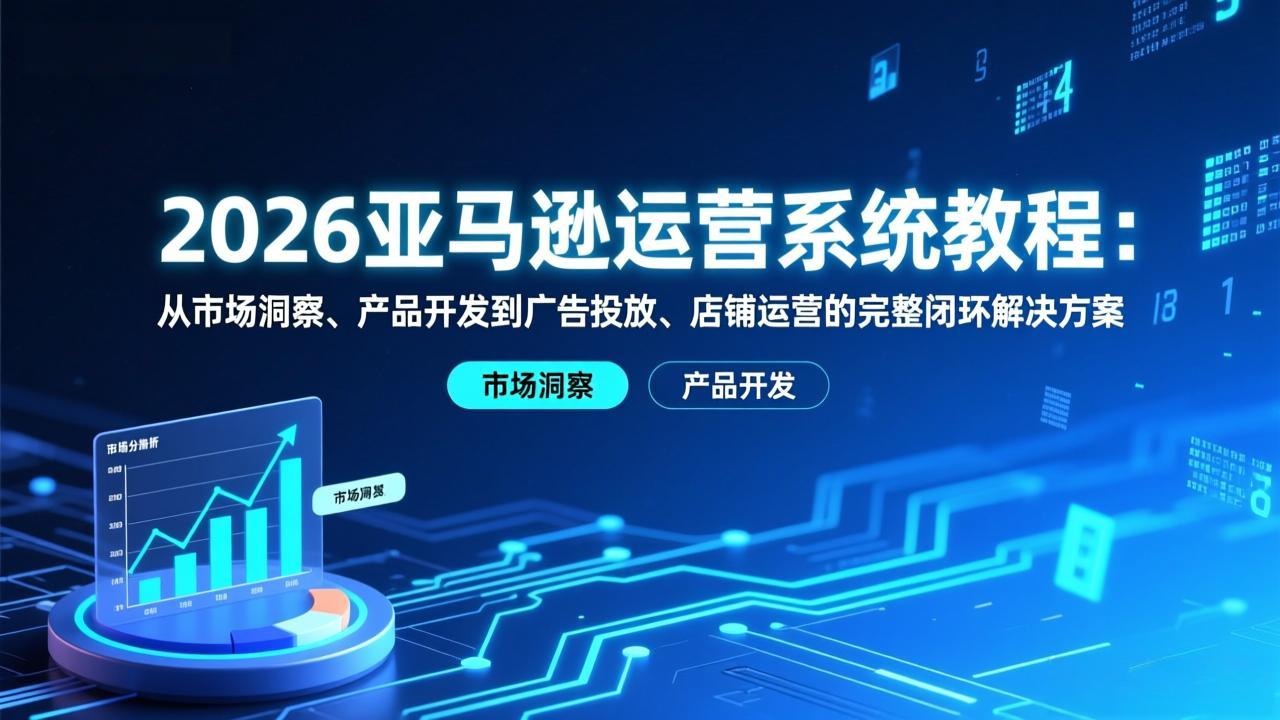 （17208期）2026亚马逊运营系统教程：从市场洞察、产品开发到广告投放、店铺运营的完整闭环解决方案网创吧-网创项目资源站-副业项目-创业项目-搞钱项目网创吧