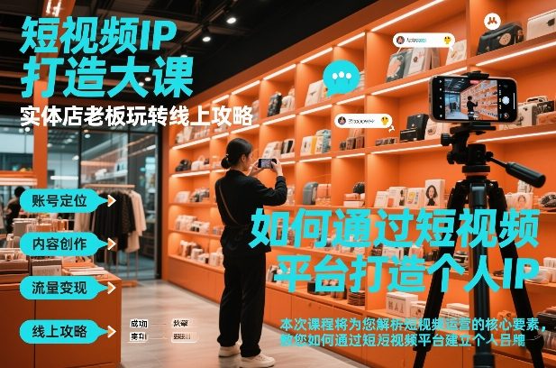 短视频ip打造大课，实体店老板玩转线上攻略网创吧-网创项目资源站-副业项目-创业项目-搞钱项目网创吧