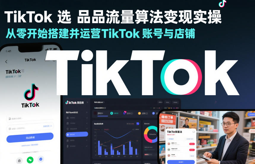 TikTok选品流量算法变现实操,从零开始搭建并运营TikTok账号与店铺网创吧-网创项目资源站-副业项目-创业项目-搞钱项目网创吧
