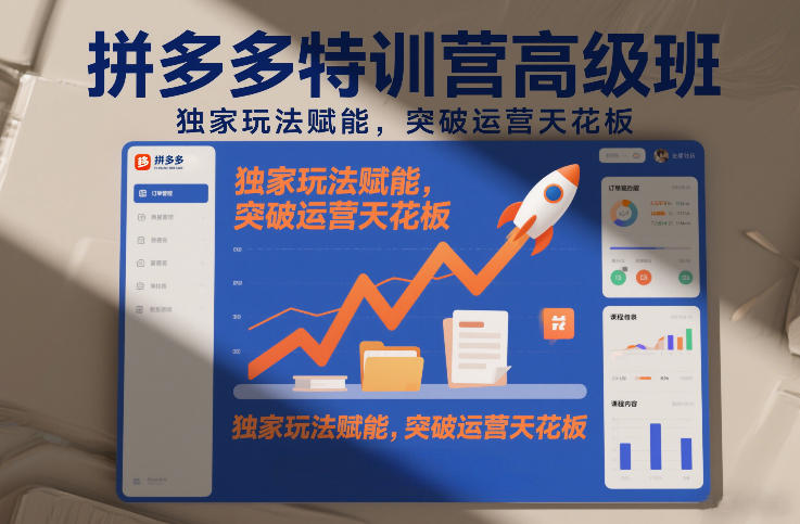 拼多多特训营高阶班，独家玩法赋能，突破运营天花板（更新26年1月）网创吧-网创项目资源站-副业项目-创业项目-搞钱项目网创吧
