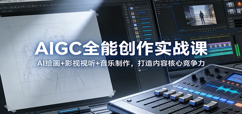 AIGC全能创作实战课：AI绘画+影视视听+音乐制作，打造内容核心竞争力网创吧-网创项目资源站-副业项目-创业项目-搞钱项目网创吧