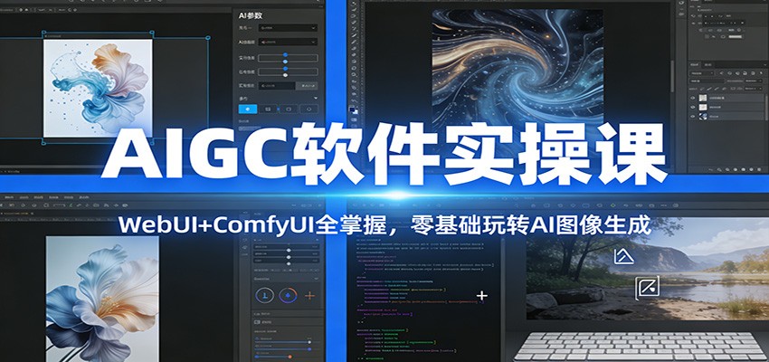 AIGC软件实操课:WebUI+ComfyUI全掌握,零基础玩转AI图像生成网创吧-网创项目资源站-副业项目-创业项目-搞钱项目网创吧