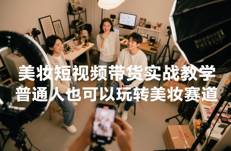 美妆短视频带货实战教学，普通人也可以玩转美妆赛道网创吧-网创项目资源站-副业项目-创业项目-搞钱项目网创吧