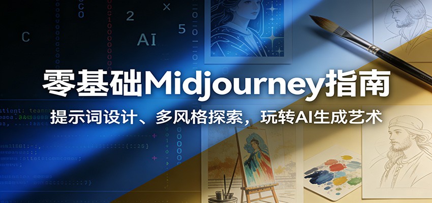 零基础Midjourney指南：提示词设计、多风格探索，玩转AI生成艺术网创吧-网创项目资源站-副业项目-创业项目-搞钱项目网创吧