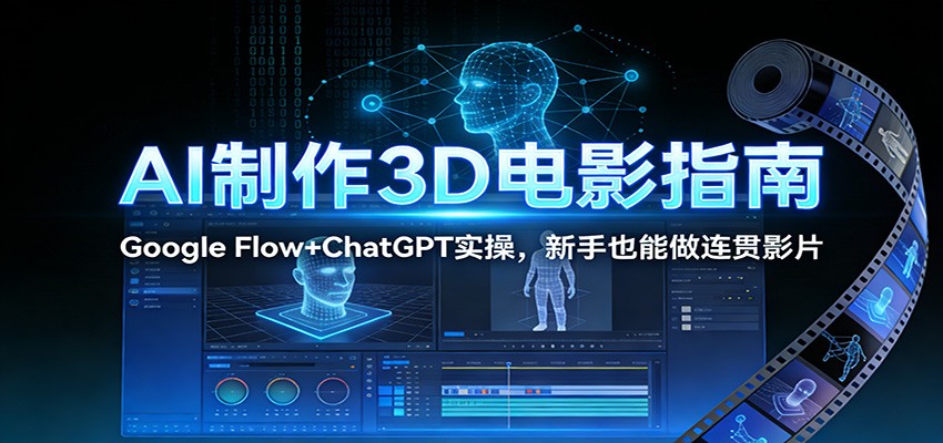 AI制作3D电影指南：Google Flow+ChatGPT实操，新手也能做连贯影片网创吧-网创项目资源站-副业项目-创业项目-搞钱项目网创吧