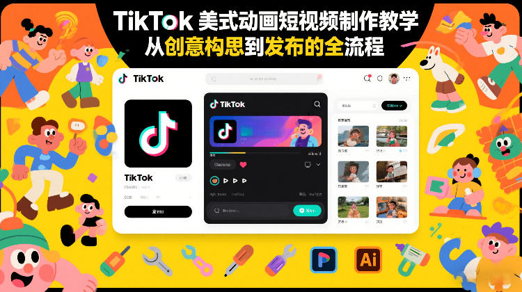 TikTok美式动画短视频制作教学，从创意构思到发布的全流程网创吧-网创项目资源站-副业项目-创业项目-搞钱项目网创吧