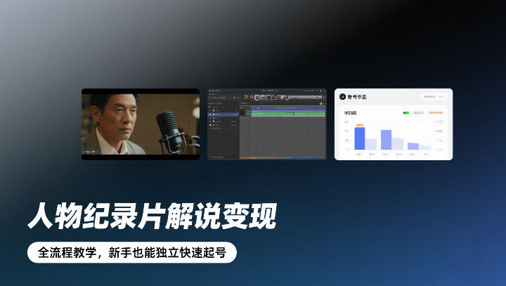 人物纪录片解说变现，全流程教学，新手也能独立快速起号网创吧-网创项目资源站-副业项目-创业项目-搞钱项目网创吧