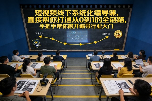 短视频线下系统化编导课，直接帮你打通从0到1的全链路，手把手带你敲开编导行业大门网创吧-网创项目资源站-副业项目-创业项目-搞钱项目网创吧