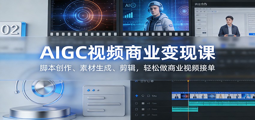 AIGC视频商业变现课：脚本创作、素材生成、剪辑，轻松做商业视频接单网创吧-网创项目资源站-副业项目-创业项目-搞钱项目网创吧