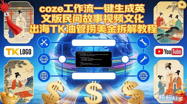 Coze扣子工作流一键生成英文版民间故事视频，文化出海TK油管捞美金拆解教程网创吧-网创项目资源站-副业项目-创业项目-搞钱项目网创吧