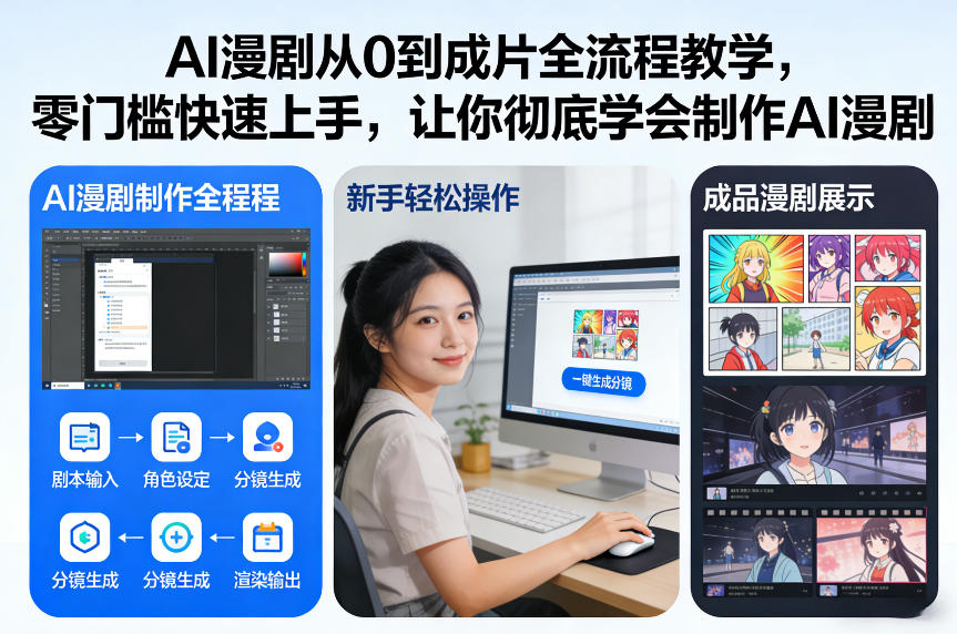 AI漫剧从0到成片全流程教学，零门槛快速上手，让你彻底学会制作AI漫剧【保姆级教程】网创吧-网创项目资源站-副业项目-创业项目-搞钱项目网创吧