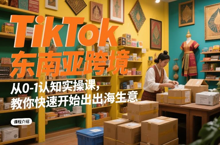 TikTok东南亚跨境从0-1认知实操课，教你快速开始出海生意网创吧-网创项目资源站-副业项目-创业项目-搞钱项目网创吧