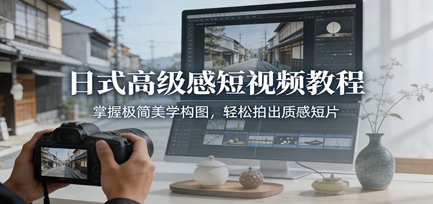 日式高级感短视频教程：掌握极简美学构图，轻松拍出质感短片网创吧-网创项目资源站-副业项目-创业项目-搞钱项目网创吧