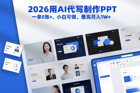 2026用AI代写制作PPT，一单8张+，小白可做，最高月入1W+网创吧-网创项目资源站-副业项目-创业项目-搞钱项目网创吧