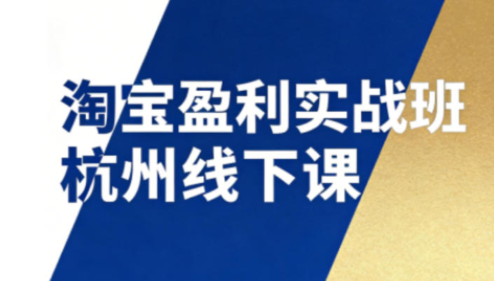 淘宝盈利实战班杭州线下课12月26-28日（音频+字幕），帮你掌握SOP流程+12门核心技术网创吧-网创项目资源站-副业项目-创业项目-搞钱项目网创吧