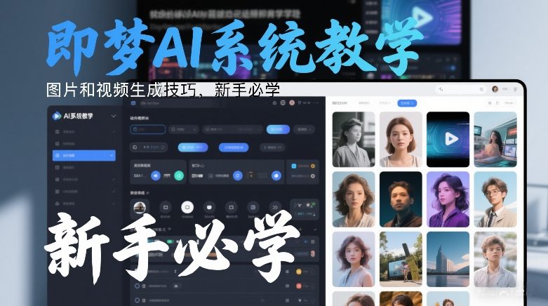 即梦AI系统教学，图片和视频生成技巧，新手必学网创吧-网创项目资源站-副业项目-创业项目-搞钱项目网创吧