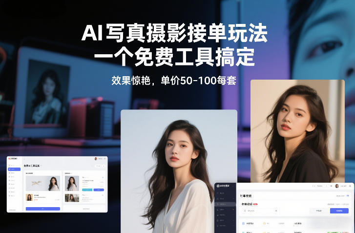 AI写真摄影接单玩法，一个免费工具搞定，效果惊艳，单价50-100每套网创吧-网创项目资源站-副业项目-创业项目-搞钱项目网创吧