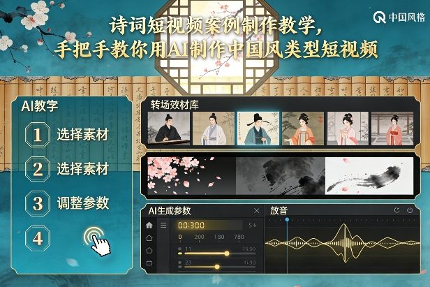 古诗词短视频案例制作教学，手把手教你用AI制作中国风类型短视频网创吧-网创项目资源站-副业项目-创业项目-搞钱项目网创吧