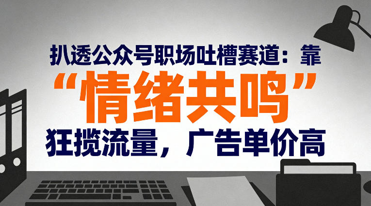 扒透公众号职场吐槽赛道：靠“情绪共鸣”狂揽流量，广告单价高网创吧-网创项目资源站-副业项目-创业项目-搞钱项目网创吧
