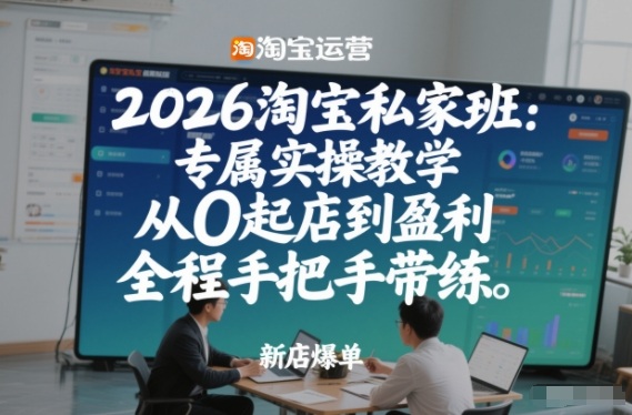 2026淘宝私家班：专属实操教学，从0起店到盈利，全程手把手带练网创吧-网创项目资源站-副业项目-创业项目-搞钱项目网创吧