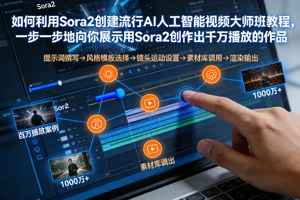如何利用Sora2创建流行AI人工智能视频大师班，一步一步地向你展示用Sora2创作出千万播放的作品网创吧-网创项目资源站-副业项目-创业项目-搞钱项目网创吧