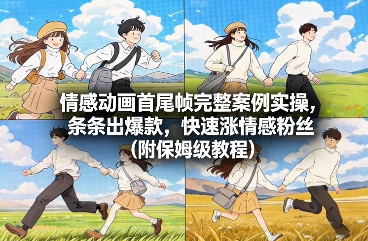 情感动画首尾帧完整案例实操，条条出爆款，快速涨情感粉丝（附保姆级教程）网创吧-网创项目资源站-副业项目-创业项目-搞钱项目网创吧