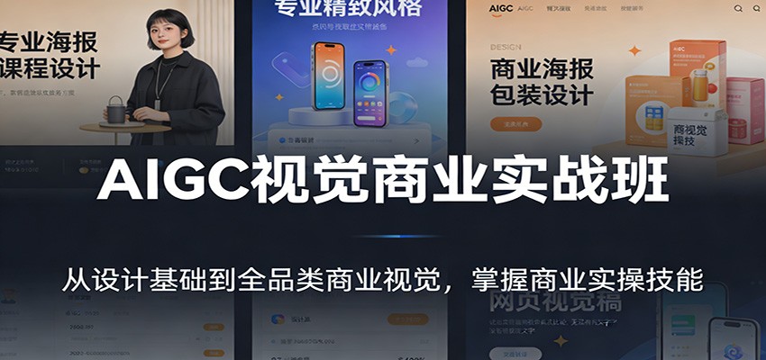 AIGC视觉商业实战班：从设计基础到全品类商业视觉，掌握商业实操技能网创吧-网创项目资源站-副业项目-创业项目-搞钱项目网创吧