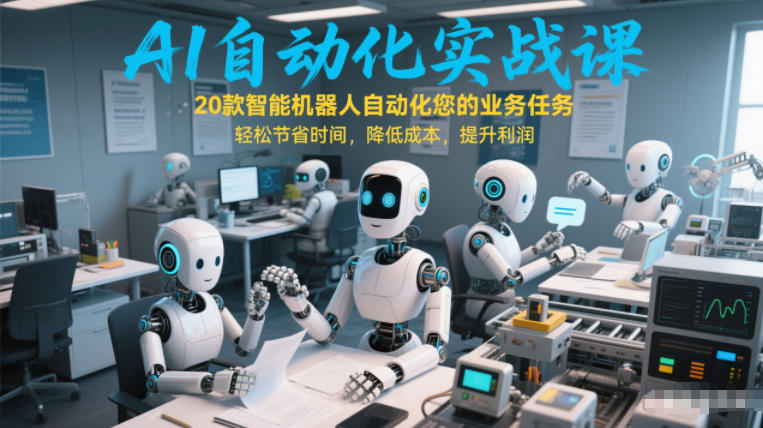 AI自动化实战课：20款智能机器人自动化您的业务任务，轻松节省时间，降低成本，提升利润网创吧-网创项目资源站-副业项目-创业项目-搞钱项目网创吧