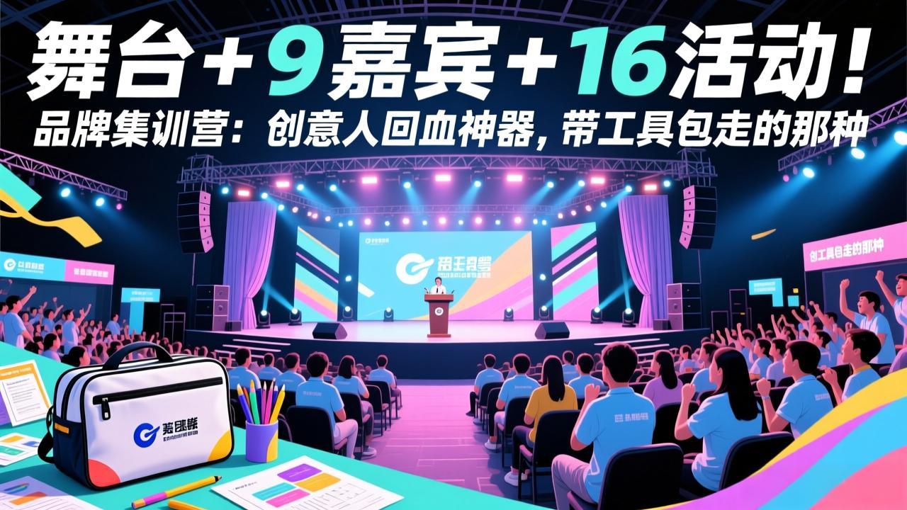 （17413期）舞台 + 9 嘉宾 + 16 活动！品牌集训营：创意人回血神器，带工具包走的那种网创吧-网创项目资源站-副业项目-创业项目-搞钱项目网创吧
