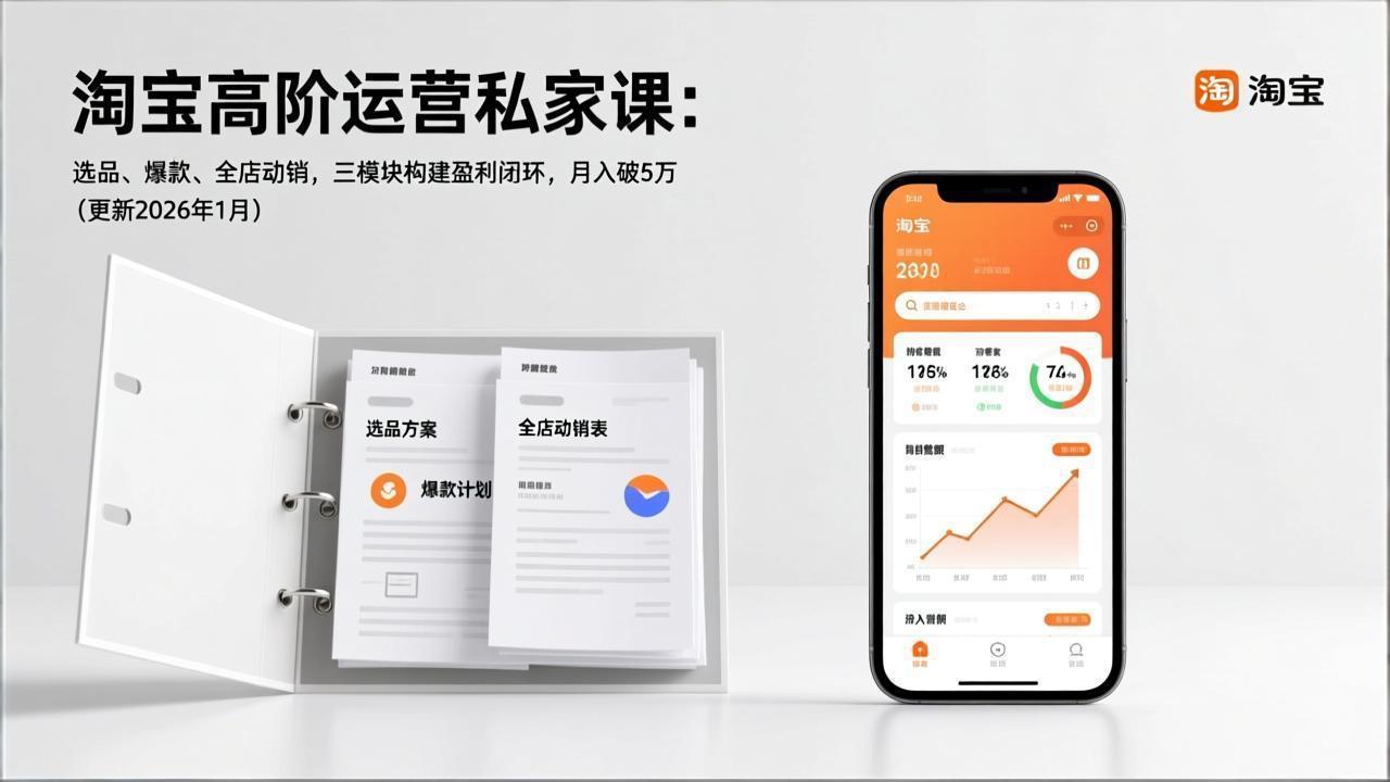 （17280期）淘宝高阶运营私家课：选品、爆款、全店动销，三模块构建盈利闭环，月入破5万（更新26年1月）网创吧-网创项目资源站-副业项目-创业项目-搞钱项目网创吧