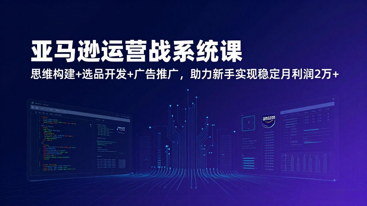（17311期）亚马逊运营实战系统课，思维构建+选品开发+广告推广，助力新手实现稳定月利润2万+（更新）网创吧-网创项目资源站-副业项目-创业项目-搞钱项目网创吧