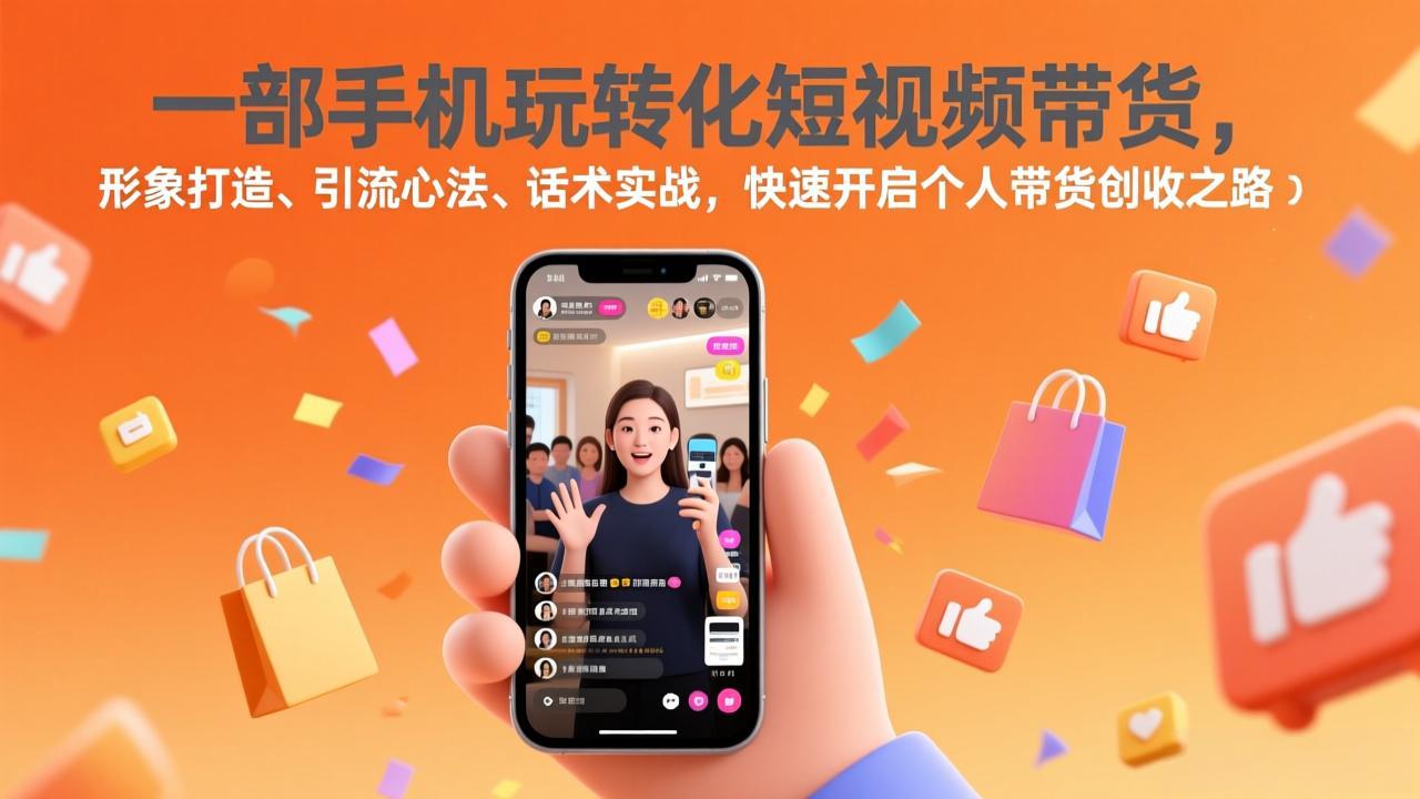 （17356期）一部手机玩转化短视频带货，形象打造、引流心法、话术实战，快速开启个人带货创收之路网创吧-网创项目资源站-副业项目-创业项目-搞钱项目网创吧