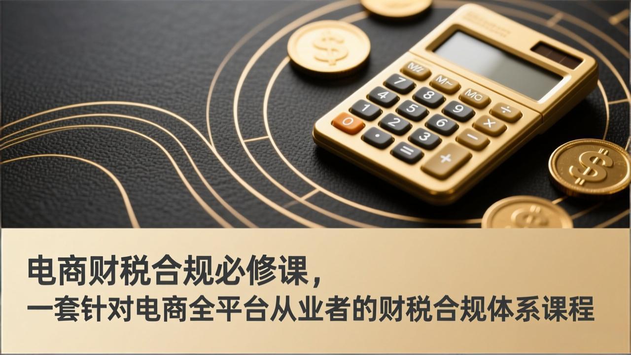 （17359期）电商财税合规必修课，是一套针对电商全平台从业者的财税合规体系课程网创吧-网创项目资源站-副业项目-创业项目-搞钱项目网创吧