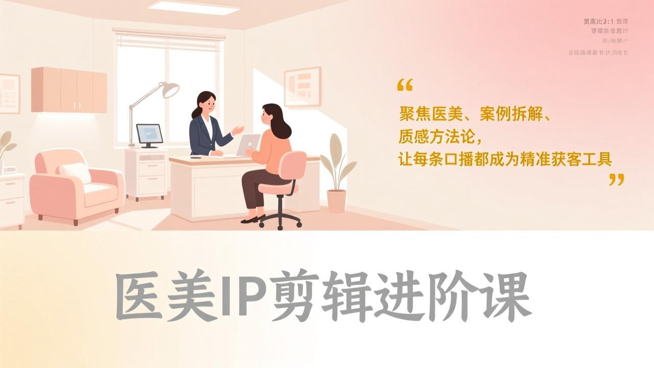 （17303期）医美IP剪辑进阶课，聚焦医美、案例拆解、质感方法论，让每条口播都成为精准获客工具网创吧-网创项目资源站-副业项目-创业项目-搞钱项目网创吧