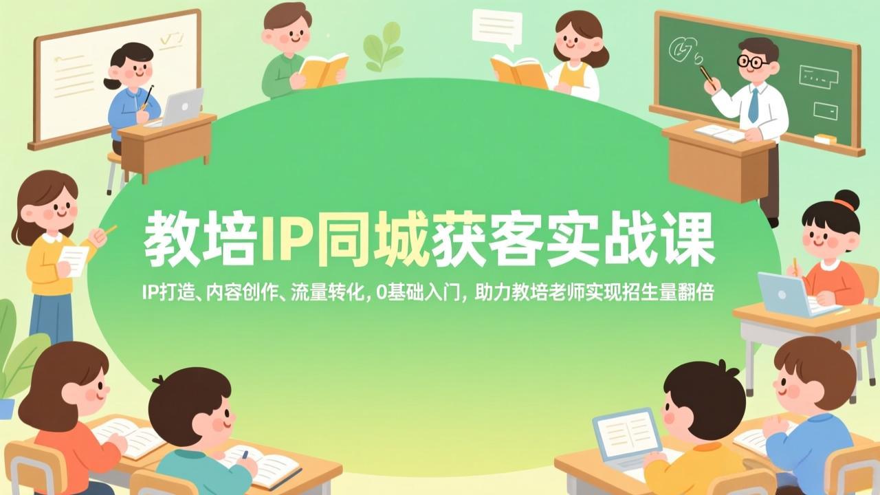 （17341期）教培IP同城获客实战课，IP打造、内容创作、流量转化，0基础入门，助力教培老师实现招生量翻倍网创吧-网创项目资源站-副业项目-创业项目-搞钱项目网创吧