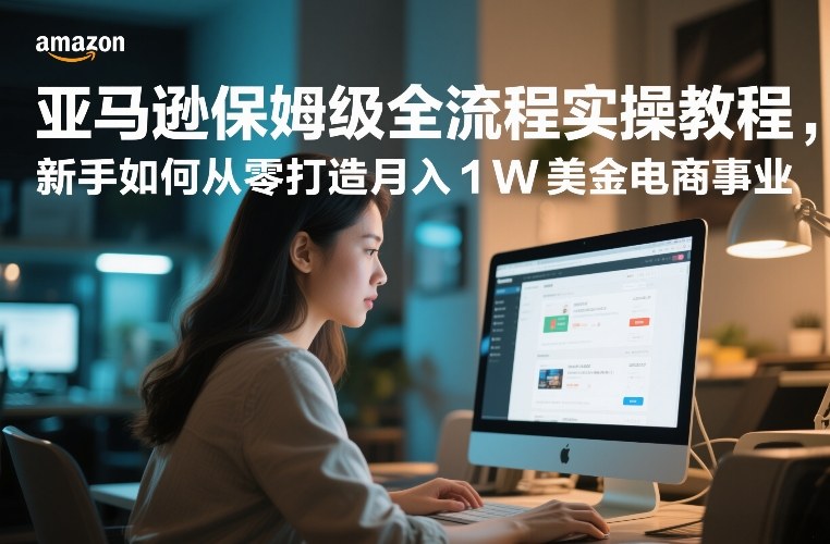 亚马逊保姆级全流程实操教程，新手如何从零打造月入1W美金电商事业网创吧-网创项目资源站-副业项目-创业项目-搞钱项目网创吧