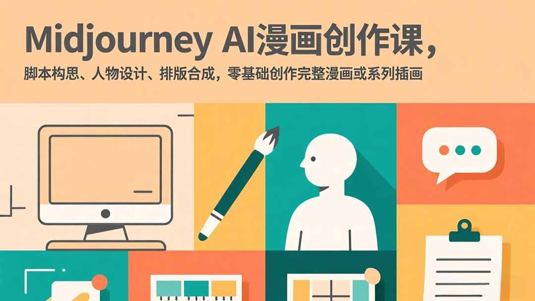 （17299期）Midjourney AI漫画创作课，脚本构思、人物设计、排版合成，零基础创作完整漫画或系列插画网创吧-网创项目资源站-副业项目-创业项目-搞钱项目网创吧