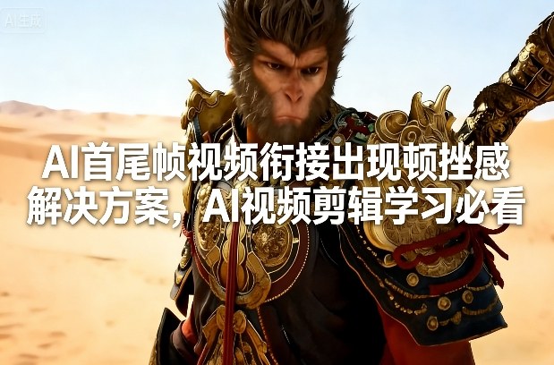 AI首尾帧视频衔接出现顿挫感解决方案,AI视频剪辑学习必看网创吧-网创项目资源站-副业项目-创业项目-搞钱项目网创吧