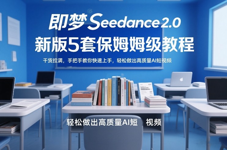 即梦Seedance2.0新版5套保姆级教程,干货拉满,手把手教你快速上手,轻松做出高质量AI短视频网创吧-网创项目资源站-副业项目-创业项目-搞钱项目网创吧