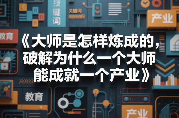 大师是怎样炼成的,破解为什么一个大师,能成就一个产业【电子书】网创吧-网创项目资源站-副业项目-创业项目-搞钱项目网创吧