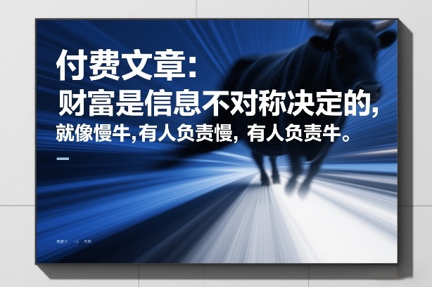 付费文章：财富是信息不对称决定的，就像慢牛，有人负责慢，有人负责牛网创吧-网创项目资源站-副业项目-创业项目-搞钱项目网创吧