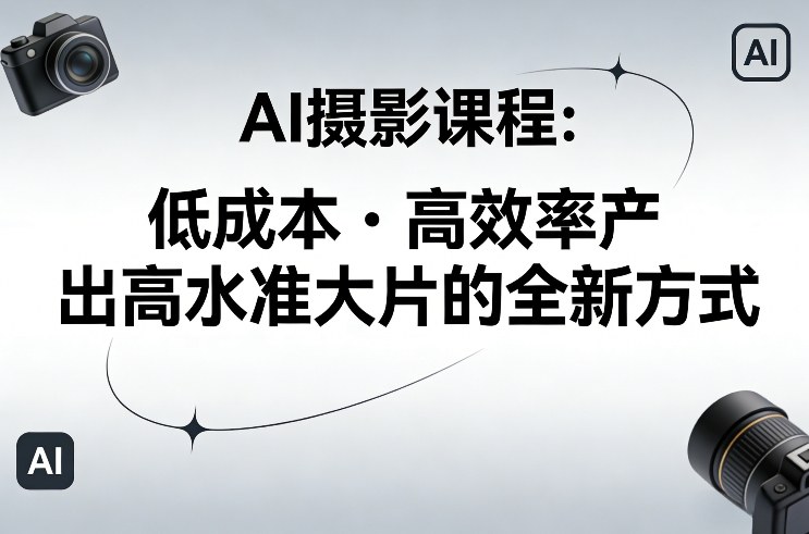 AI摄影课程，低成本高效率产出高水准大片的全新方式网创吧-网创项目资源站-副业项目-创业项目-搞钱项目网创吧