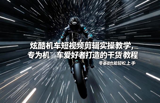 炫酷机车短视频剪辑实操教学，专为机车爱好者打造的干货教程，零基础也能轻松上手网创吧-网创项目资源站-副业项目-创业项目-搞钱项目网创吧