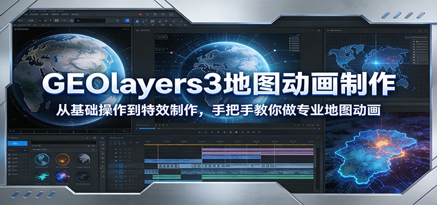 GEOlayers3地图动画制作:从基础操作到特效制作,手把手教你做专业地图动画网创吧-网创项目资源站-副业项目-创业项目-搞钱项目网创吧