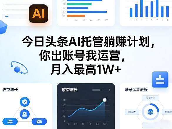 今日头条AI托管躺賺计划，你出账号我运营，月入最高1W+【揭秘】网创吧-网创项目资源站-副业项目-创业项目-搞钱项目网创吧
