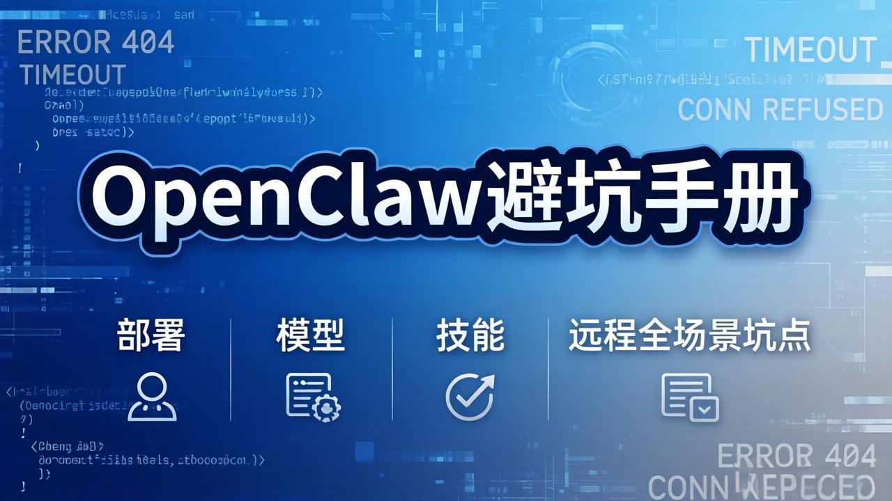 (17671期)OpenClaw避坑手册:部署+模型+技能+远程全场景坑点,一次性给你说全,少走弯路网创吧-网创项目资源站-副业项目-创业项目-搞钱项目网创吧