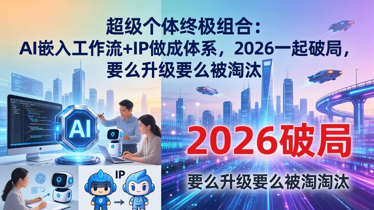 （17789期）超级个体终极组合：AI嵌入工作流+IP做成体系，2026一起破局，要么升级要么被淘汰网创吧-网创项目资源站-副业项目-创业项目-搞钱项目网创吧