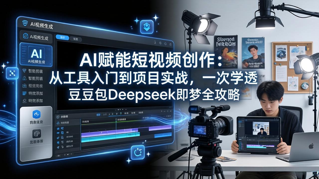 （17762期）AI赋能短视频创作：从工具入门到项目实战，一次学透豆包Deepseek即梦全攻略网创吧-网创项目资源站-副业项目-创业项目-搞钱项目网创吧