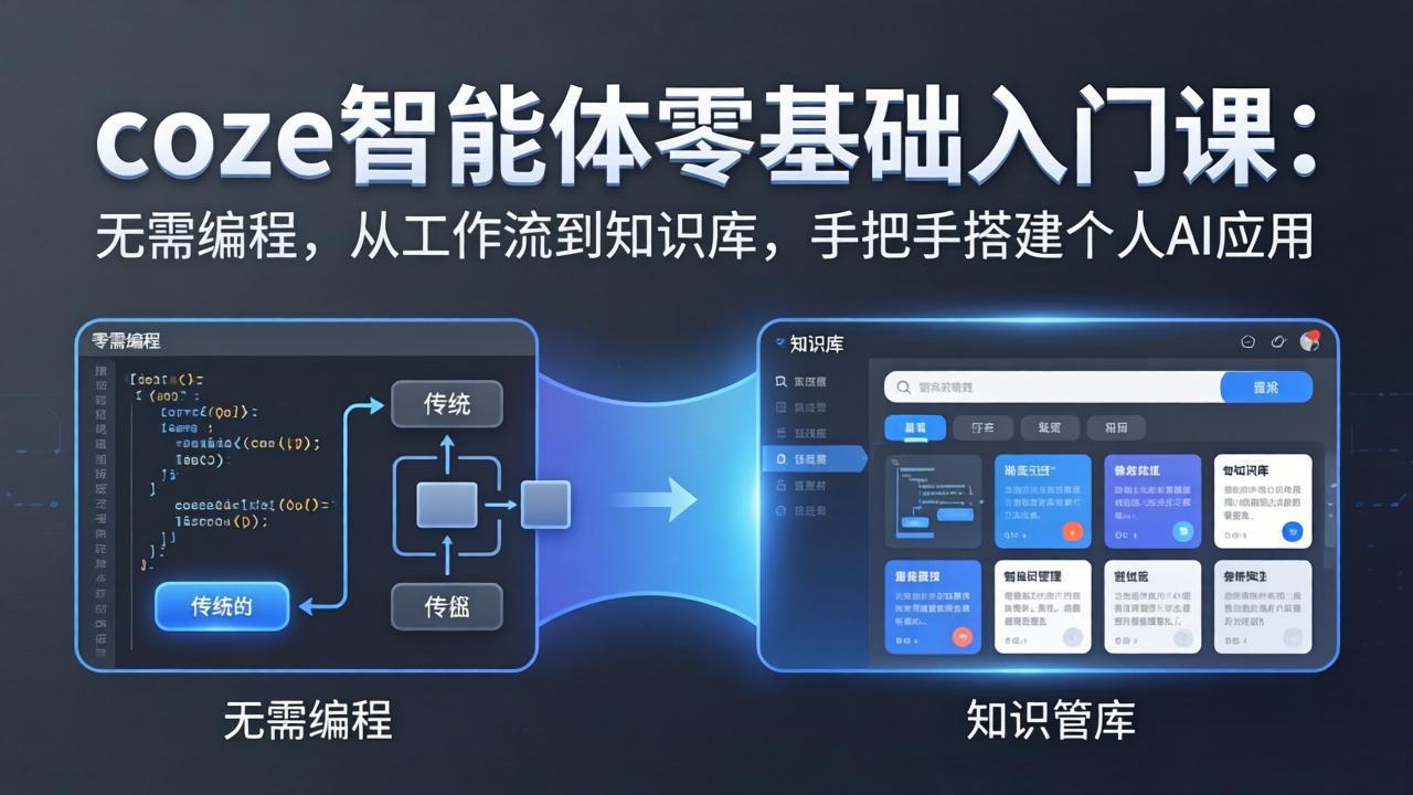 （17775期）coze智能体零基础入门课：无需编程，从工作流到知识库，手把手搭建个人AI应用网创吧-网创项目资源站-副业项目-创业项目-搞钱项目网创吧